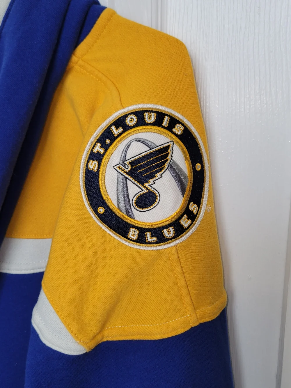 47 Brand St. Louis Blues Hooded Hockey Sweater - Royal Blue & Yellow Size L